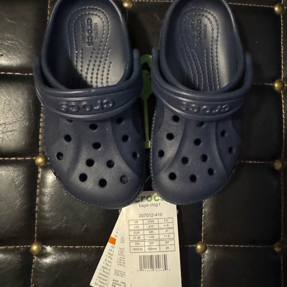 CROCS Kids Navy Blue Clogs - Picture 1 of 4